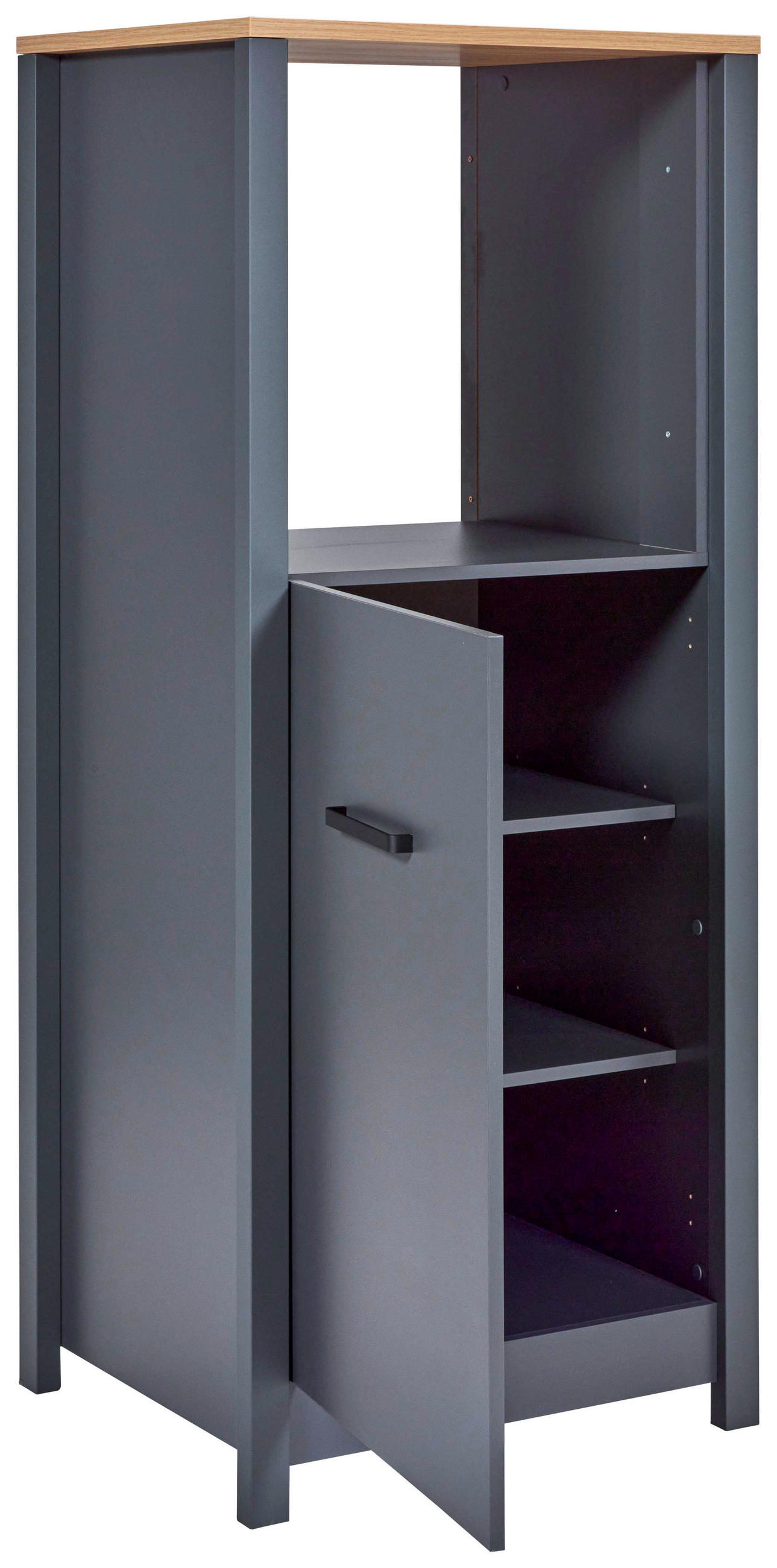 GERÄTEUMBAUSCHRANK 70/167/60 cm in Anthrazit, Eiche Artisan - Anthrazit/Schwarz, MODERN, Holzwerkstoff/Metall (70/167/60cm) - home24