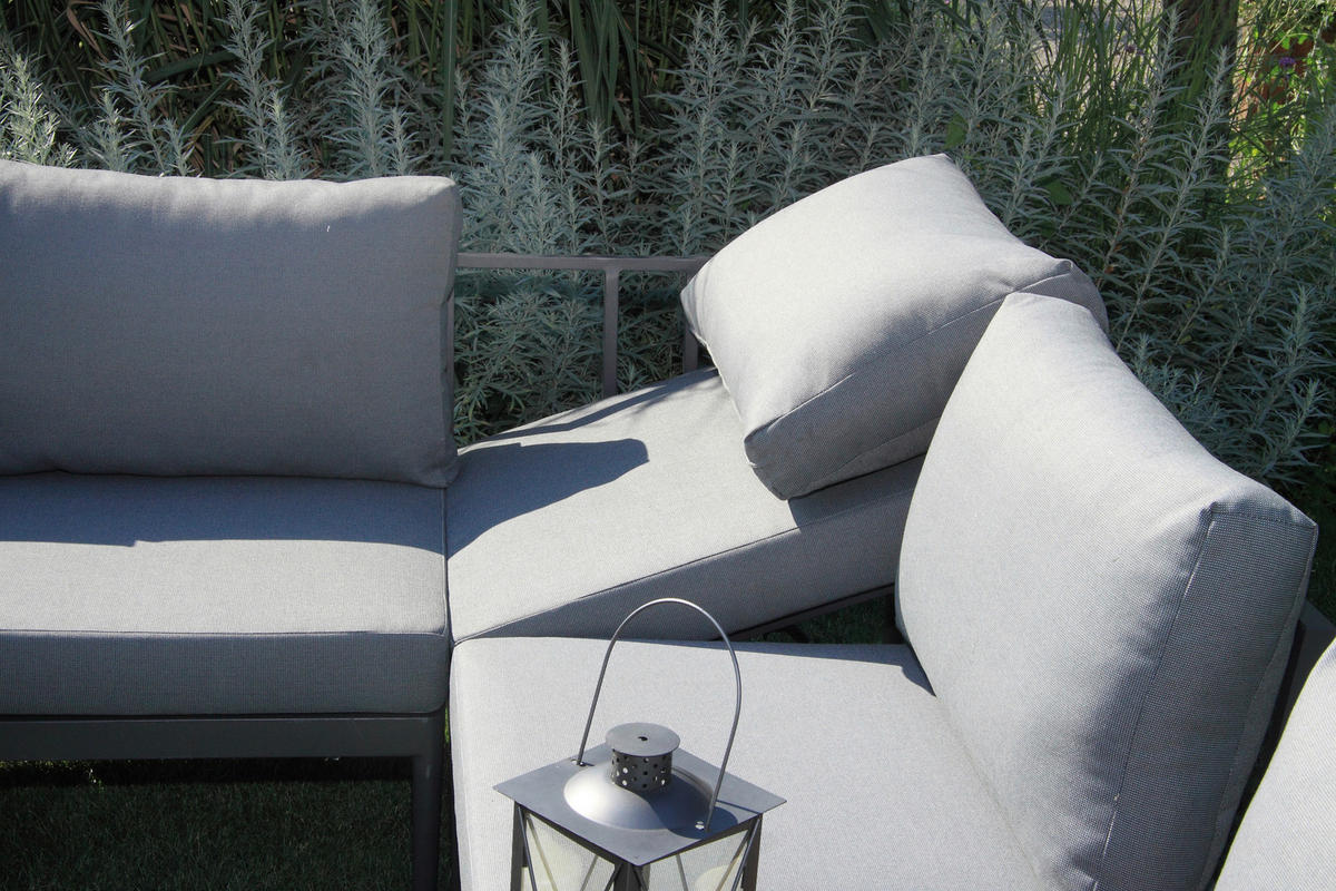 LOUNGEGARNITUR   243/68/243 cm  - Anthrazit/Silberfarben, Basics, Holz/Textil (243/68/243cm) - Acamp
