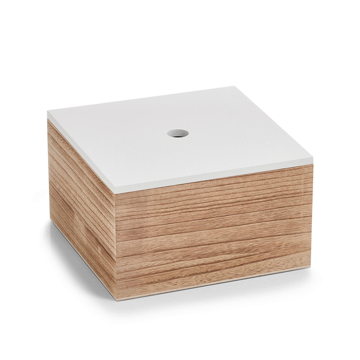 BOX MIT DECKEL - Naturfarben/Weiß, Basics, Holz (24/24/14cm) - Zeller Present