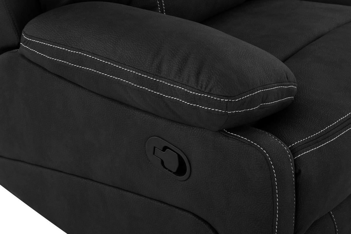 SITZGARNITUR Mikrofaser Schwarz  - Schwarz, KONVENTIONELL, Textil/Metall - Livetastic