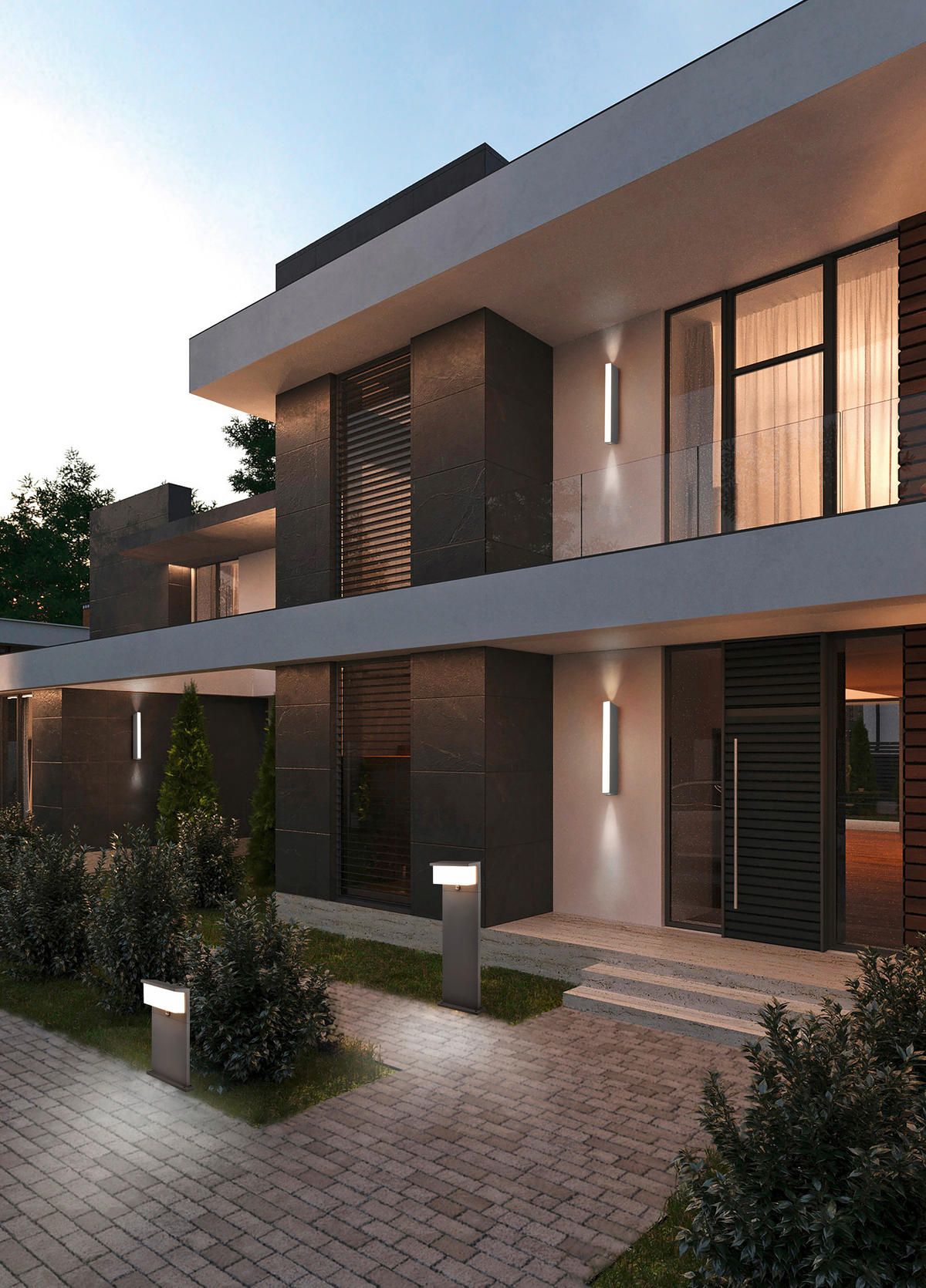 LED-AUSSENLEUCHTE - Weiss/Anthrazit, Design, Kunststoff/Metall (45/26/15cm) - Trio Leuchten