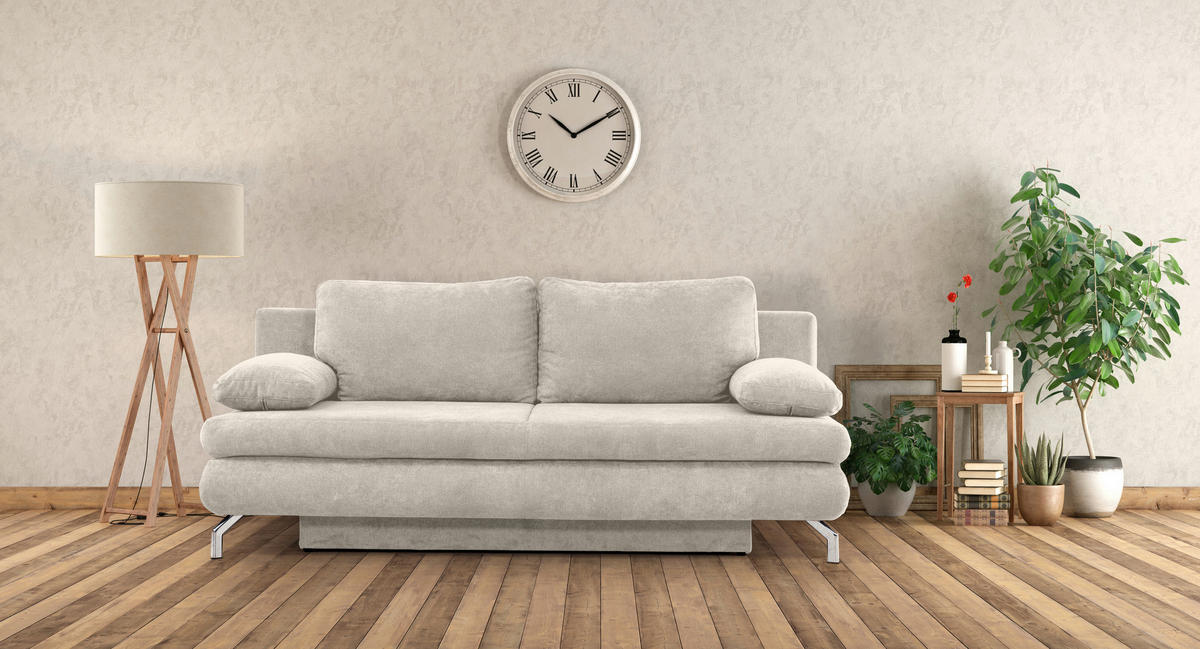 ROZKLÁDACÍ POHOVKA, přírodní barvy - barvy chromu/přírodní barvy, Design, kov (200/91/92cm) - Novel