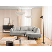 ECKSOFA Mauris Hellgrau Chenille Rückenkissen  - Hellgrau/Schwarz, Design, Kunststoff/Textil (233/200cm) - Livetastic