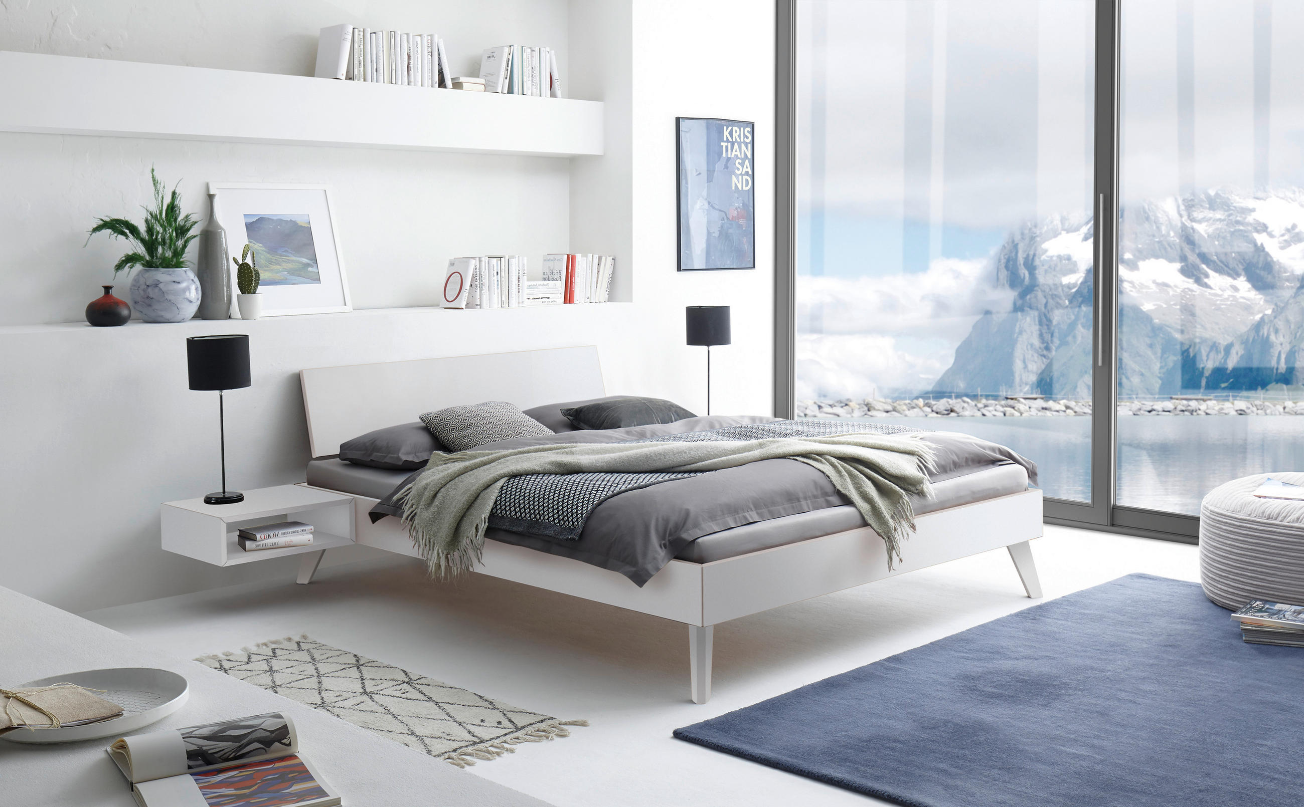 BETT 200/200 cm  in Weiß  - Weiß, Natur, Holzwerkstoff (200/200cm) - Hasena