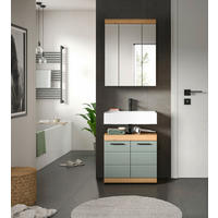 BADEZIMMER 2-teilig  in 60 cm  - Schwarz/Eiche Artisan, MODERN, Glas/Holzwerkstoff (60cm) - MID.YOU