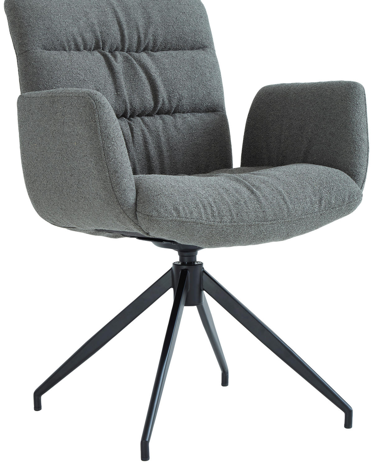 ARMLEHNSTUHL  Sitzfläche 360° drehbar Leinenoptik  Grün, Schwarz  - Schwarz/Grün, Design, Textil/Metall (62/86/65cm) - Dieter Knoll