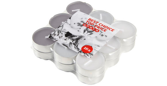 TEELICHTSET 18 Stück - Dunkelgrau/Silberfarben, Basics, Metall (3cm) - Boxxx