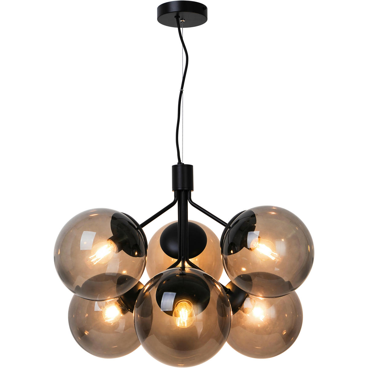 HÄNGELEUCHTE IVONA 45/62 cm   - Schwarz, KONVENTIONELL, Glas/Metall (45/62cm) - Nordlux
