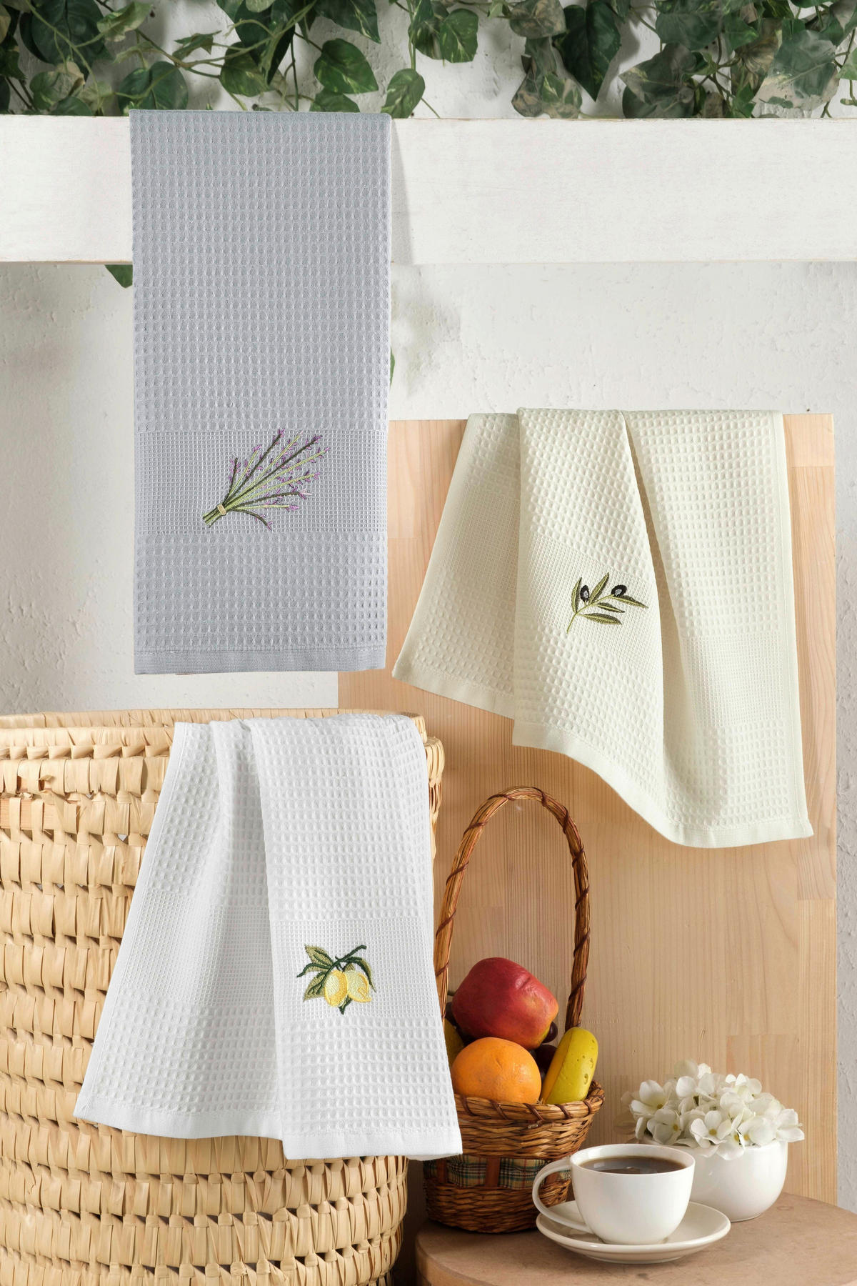 KUHINJSKA KRPA  LIMUN  50/70 cm       bela  - bela, Basics, tekstil (50/70cm)