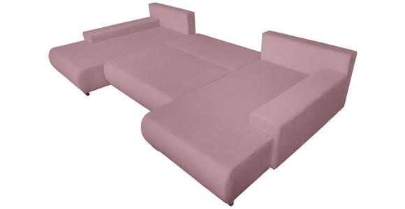 WOHNLANDSCHAFT  in Cord Altrosa  - Schwarz/Altrosa, KONVENTIONELL, Textil/Metall (191/351/191cm) - Carryhome