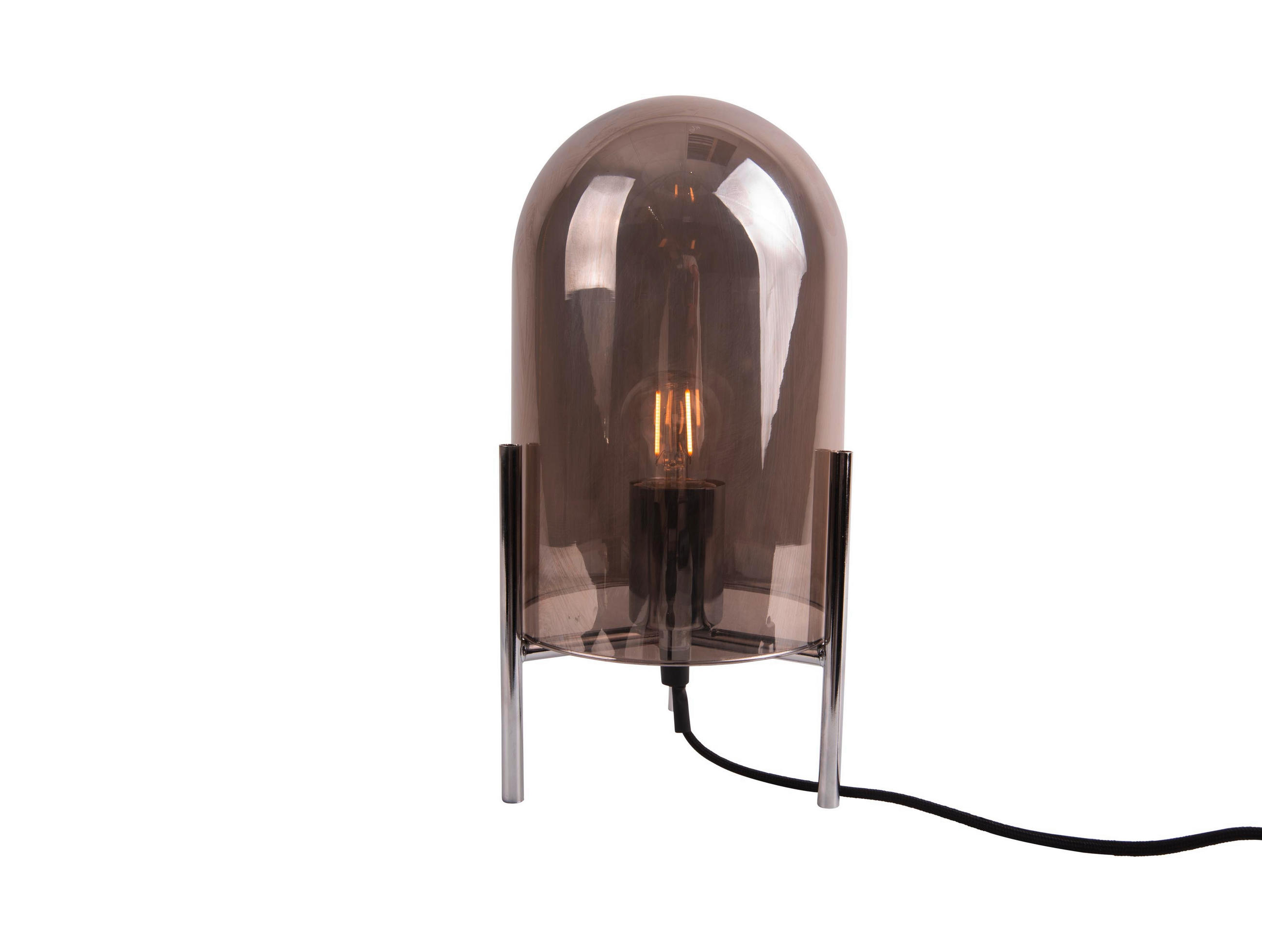 TISCHLEUCHTE - Grau, Trend, Glas/Metall (30/16/16cm) - Present Time