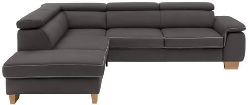 ECKSOFA Anthrazit Mikrofaser  - Eichefarben/Anthrazit, LIFESTYLE, Holz/Textil (226/273cm) - Beldomo System