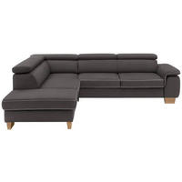 ECKSOFA in Mikrofaser Anthrazit  - Eichefarben/Anthrazit, Lifestyle, Holz/Textil (226/273cm) - Beldomo System
