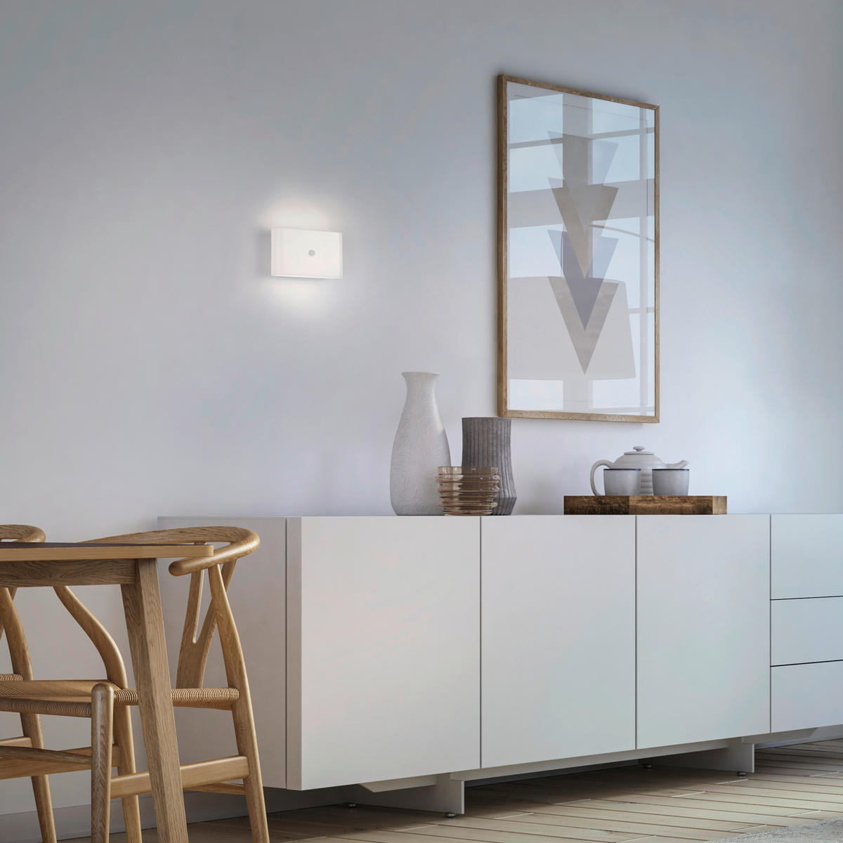 AKKU-WANDLEUCHTE - Weiß, Design, Kunststoff/Metall (16/6,5/9,5cm)