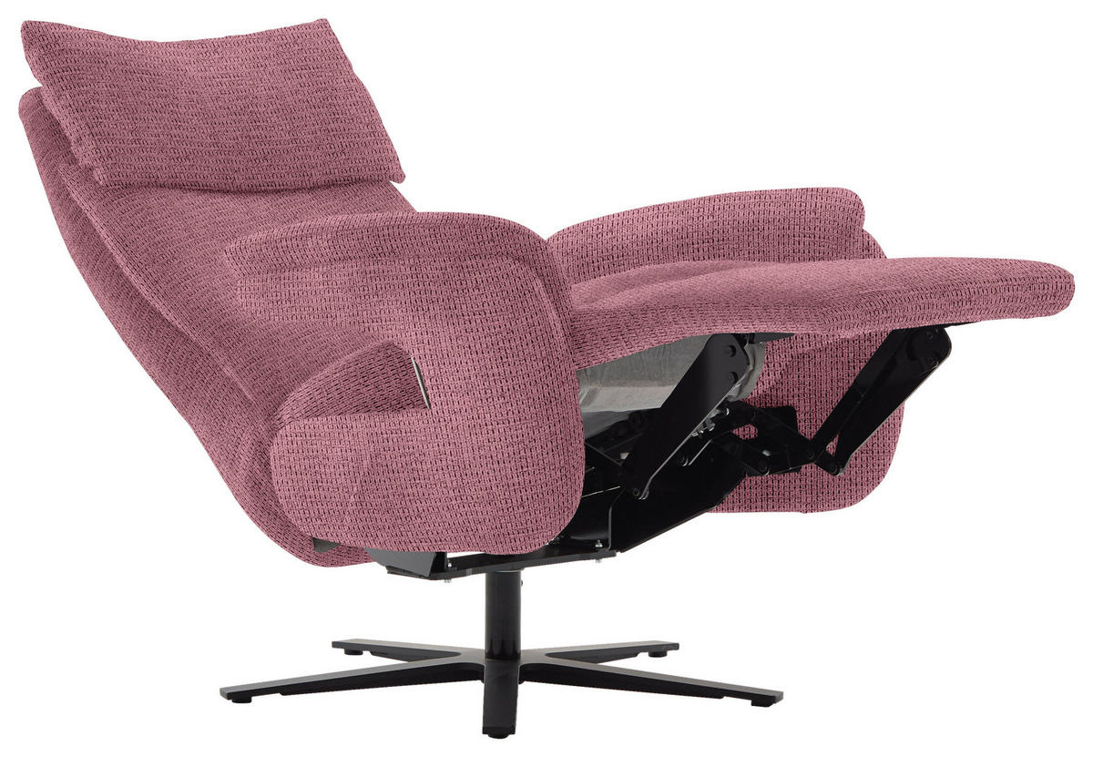 FERNSEHSESSEL in Struktur Flieder  - Flieder/Schwarz, Modern, Textil/Metall (73/113-117/85cm) - Cantus