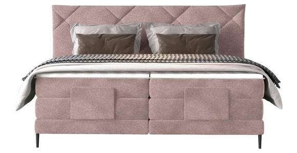 BOXSPRINGBETT 180/200 cm  in Altrosa  - Schwarz/Altrosa, KONVENTIONELL, Textil/Metall (180/200cm) - Esposa