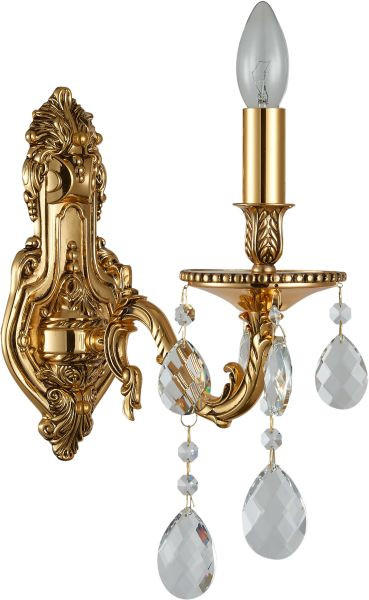 KRISTALL-WANDLEUCHTE 27/42 cm   - Goldfarben, LIFESTYLE, Metall (27/42cm) - Glandor