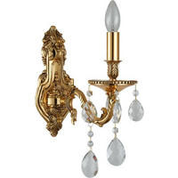 KRISTALL-WANDLEUCHTE 27/42 cm   - Goldfarben, LIFESTYLE, Metall (27/42cm) - Glandor