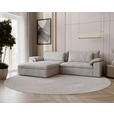 ECKSOFA  in Webstoff Greige  198/306 cm  - Greige/Schwarz, MODERN, Kunststoff/Textil (198/306cm) - Carryhome