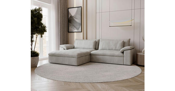 ECKSOFA  in Webstoff Greige  198/306 cm  - Greige/Schwarz, MODERN, Kunststoff/Textil (198/306cm) - Carryhome