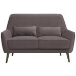 2-SITZER-SOFA  in Mikrofaser Hellgrau  - Hellgrau/Schwarz, Trend, Holz/Textil (135/86/80cm) - Carryhome