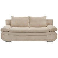 SCHLAFSOFA  mit Bettfunktion erhältlich Cord Hellgrau, Beige  - Chromfarben/Beige, Design, Textil/Metall (200/78/90cm) - Venda
