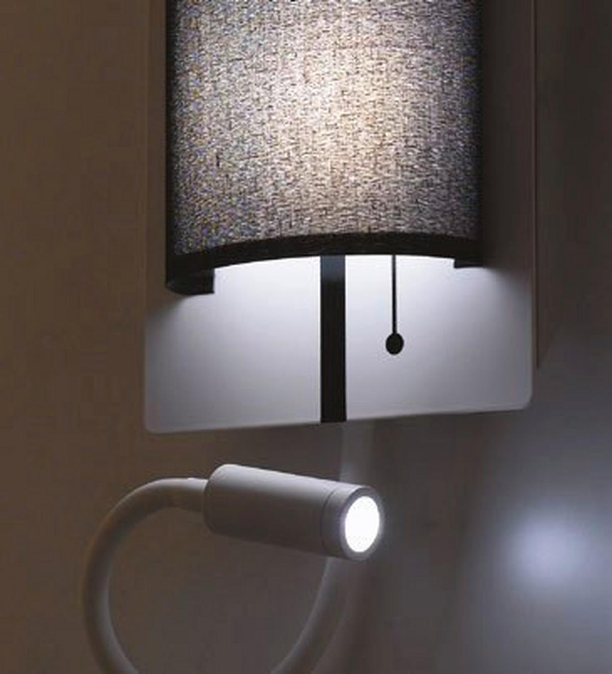 LED-WANDLEUCHTE Led-Pop-WB 18/16/35 cm   - Schwarz/Weiß, Design, Textil/Metall (18/16/35cm)
