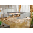 ECKBANK 238/172 cm Webstoff Hellgrau Eiche vollmassiv   - Eichefarben/Hellgrau, KONVENTIONELL, Holz/Textil (238/172cm) - Linea Natura
