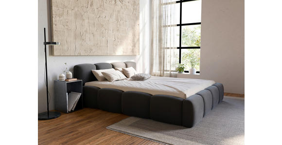 POLSTERBETT Lattenrost, Bettkasten Schwarz 140/200 cm  - Schwarz, Design, Holz/Textil (140/200cm) - Carryhome