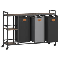 WÄSCHEKORB - Schwarz/Braun, MODERN, Holzwerkstoff/Metall (117/80,5/33cm) - MID.YOU
