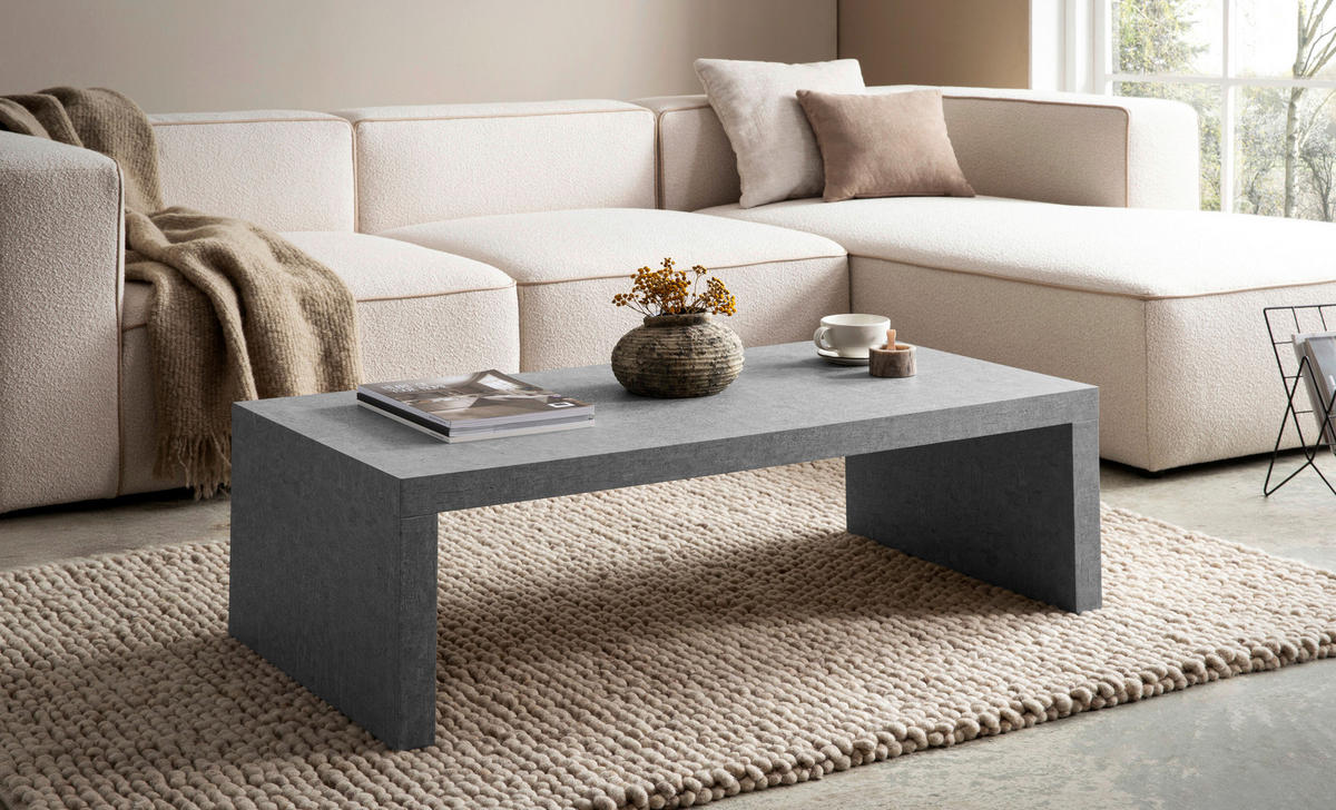 COUCHTISCH 110/55/35 cm rechteckig Grau  - Grau, Design, Holzwerkstoff (110/55/35cm) - Livetastic