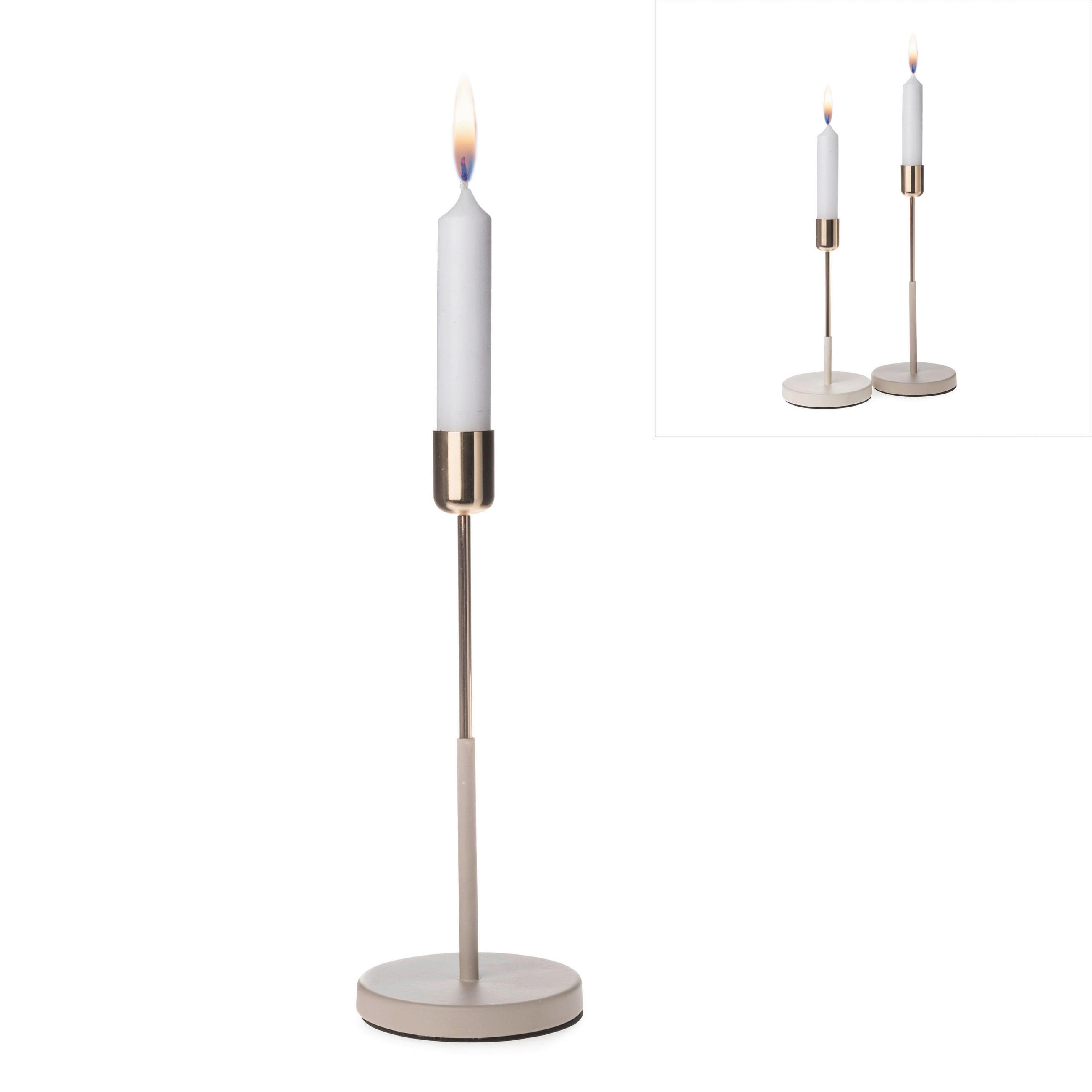 STABKERZENHALTER - Goldfarben, ROMANTIK / LANDHAUS, Metall (9/24/9cm)