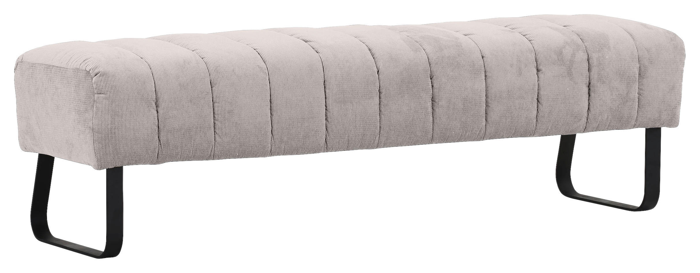 SITZBANK 175/52/53 cm Flachgewebe Schwarz, Hellgrau Metall  - Hellgrau/Schwarz, Design, Textil/Metall (175/52/53cm) - Novel
