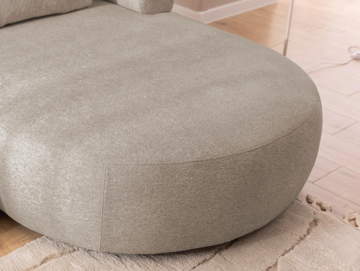 ECKSOFA in Chenille Hellbraun  256/156 cm  - Hellbraun/Schwarz, Design, Kunststoff/Textil (256/156cm) - Livetastic