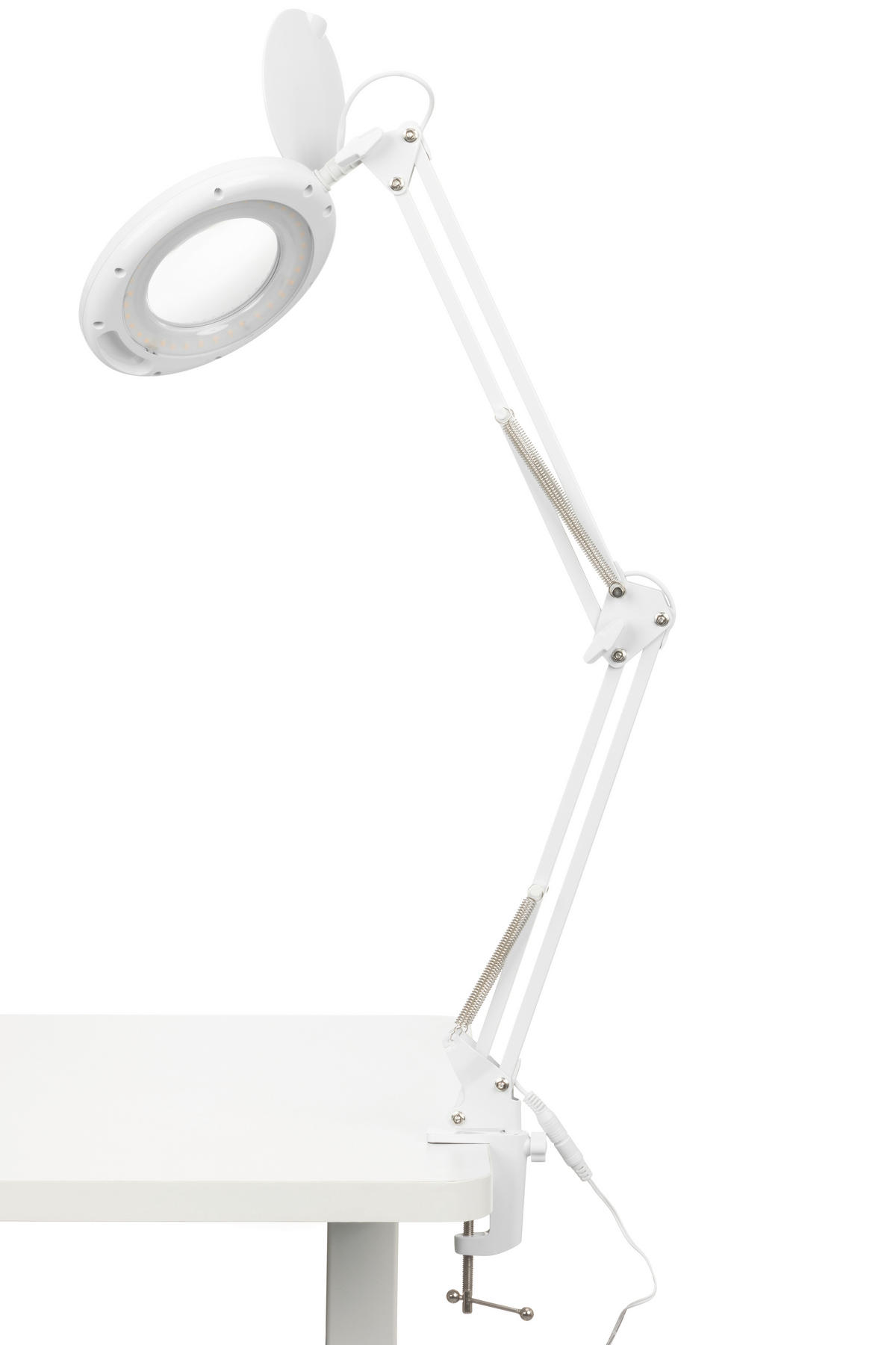 LAMPA NA PÍSACÍ STÔL, 60/15,8/33 cm - biela, Basics, kov/plast (60/15,8/33cm) - Novel