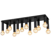 DECKENLEUCHTE 90/25/20 cm   - Schwarz, Design, Metall (90/25/20cm) - Collet's Monde