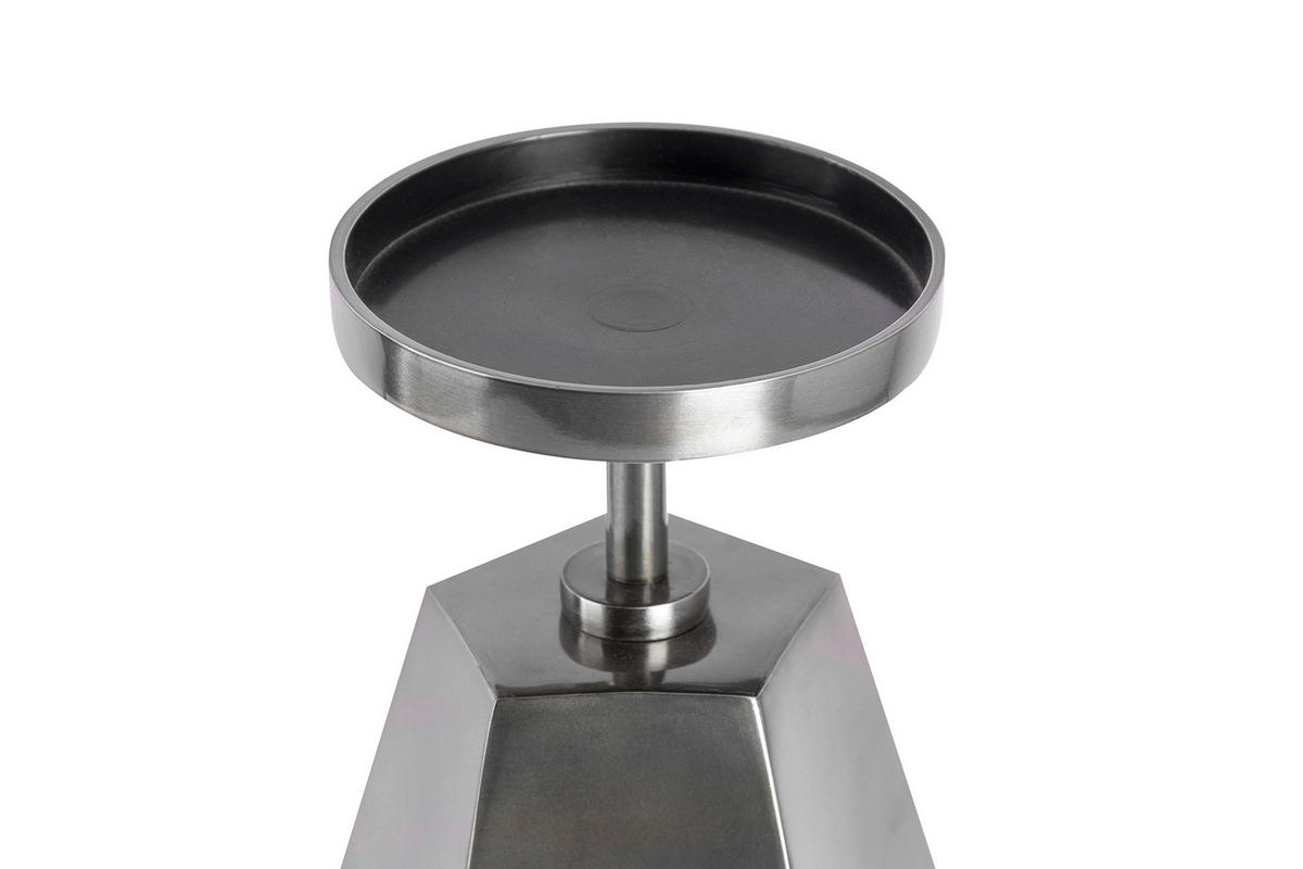 KERZENHALTER - Schwarz/Nickelfarben, Trend, Glas/Metall (20.5/20.5/48cm) - Kayoom