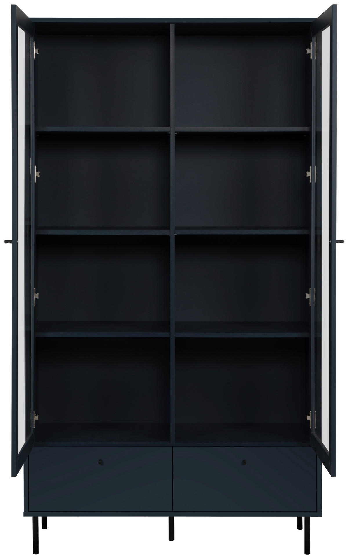 VITRINA 100/183/40 cm   - crna/plava, Moderno, staklo/drvni materijal (100/183/40cm) - MID.YOU