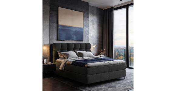 BOXSPRINGBETT 180/200 cm in Schwarz - Schwarz, Trend, Textil/Metall (180/200cm) - Esposa