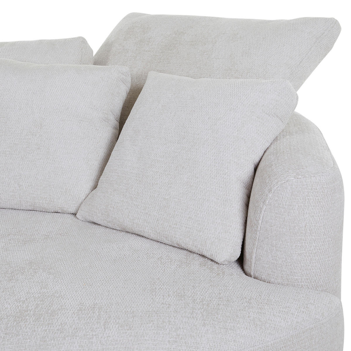 ECKSOFA in Chenille Grauweiss  - Schwarz/Grauweiss, Konventionell, Textil/Metall (275/140cm) - Carryhome