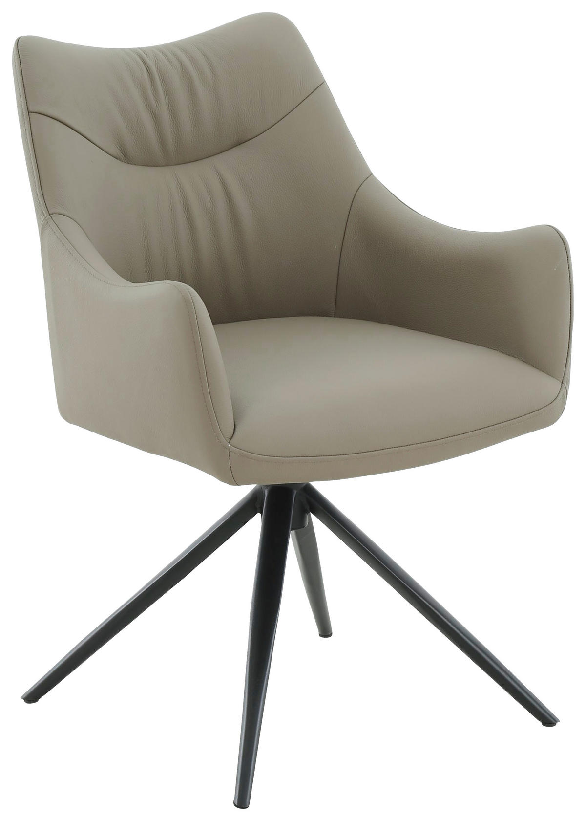 NASLANJAČ, kovina, usnje črna, rjavosiva  - rjavosiva/črna, Moderno, kovina/usnje (57/86,5cm) - Novel