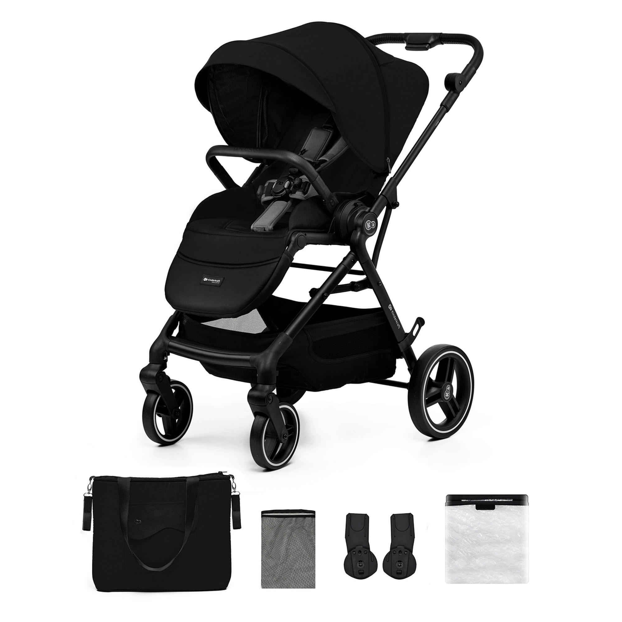 BUGGY Yoxi  - Schwarz Hochglanz/Schwarz, Basics, Kunststoff/Textil (59/91/106cm) - Kinderkraft