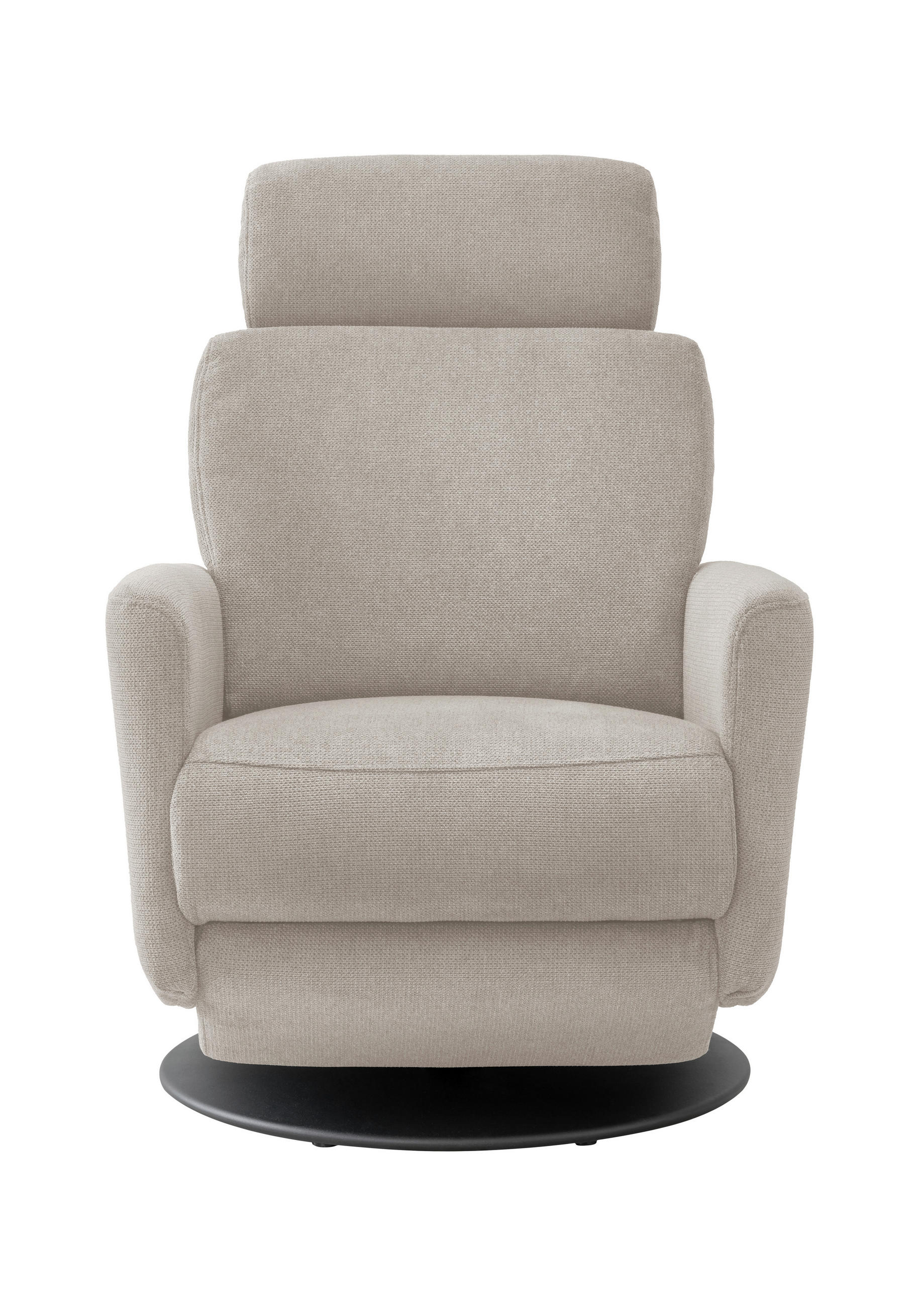 RELAXSESSEL Chenille Rücken echt    - Beige/Schwarz, MODERN, Textil/Metall (77/105/87-154cm) - Livetastic