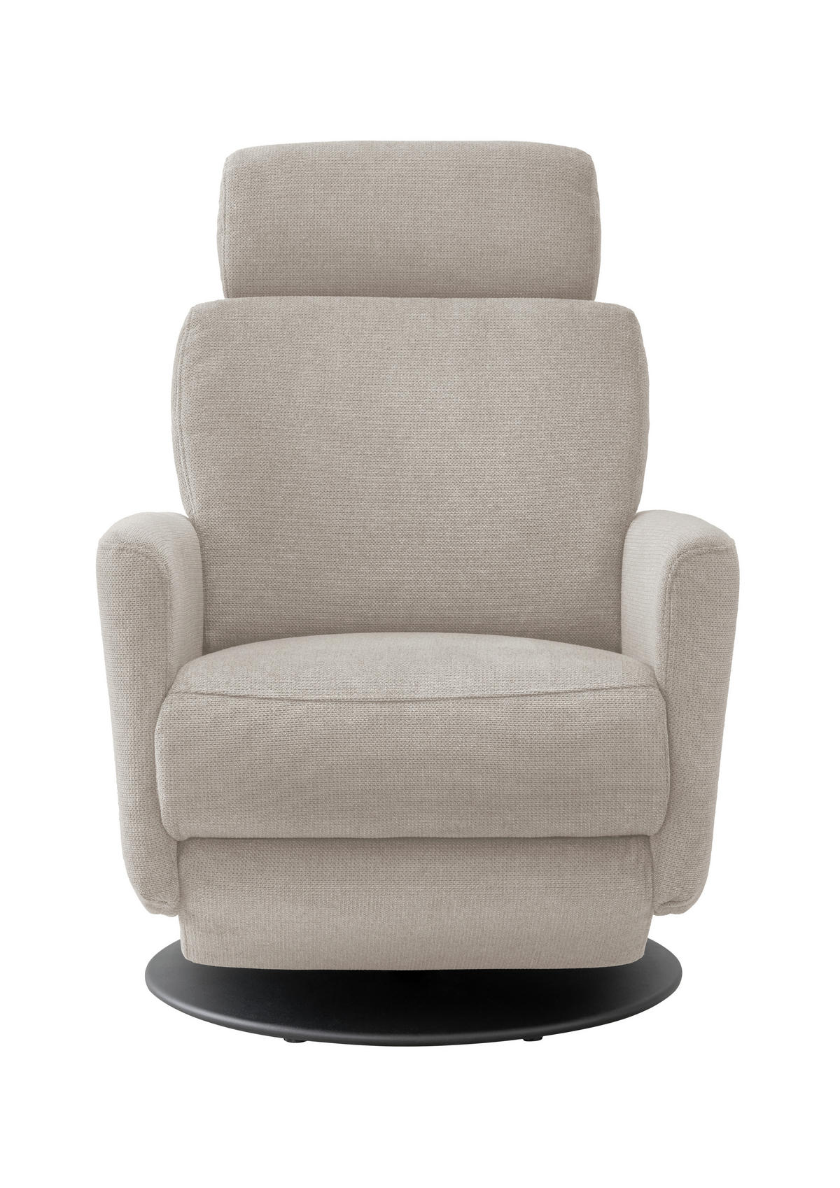 RELAXSESSEL Chenille Rücken echt    - Beige/Schwarz, MODERN, Textil/Metall (77/105/87-154cm) - Livetastic