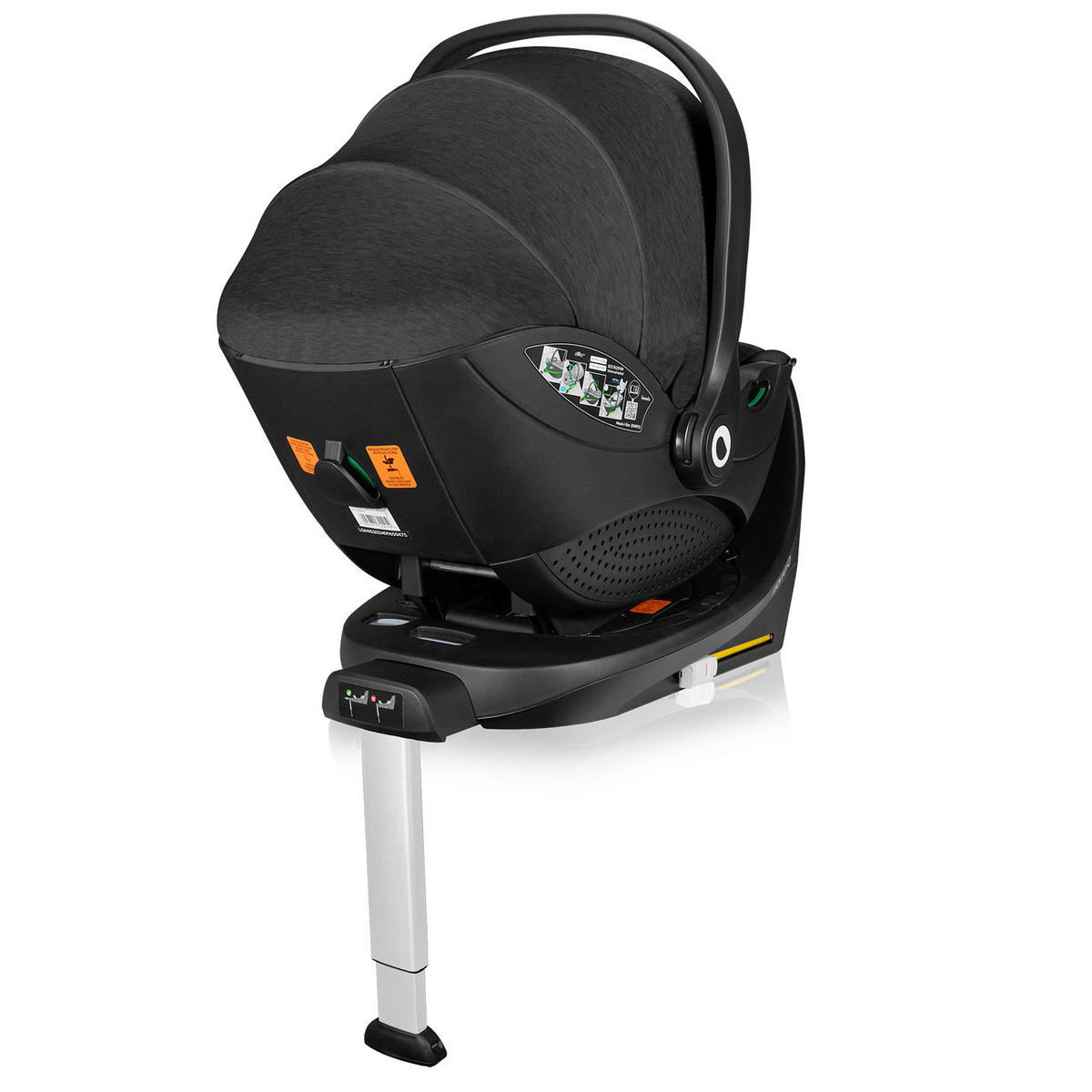 ISOFIXSTATION Moxie  - Schwarz, Basics, Naturmaterialien/Kunststoff (68/45,5/42cm) - Lionelo