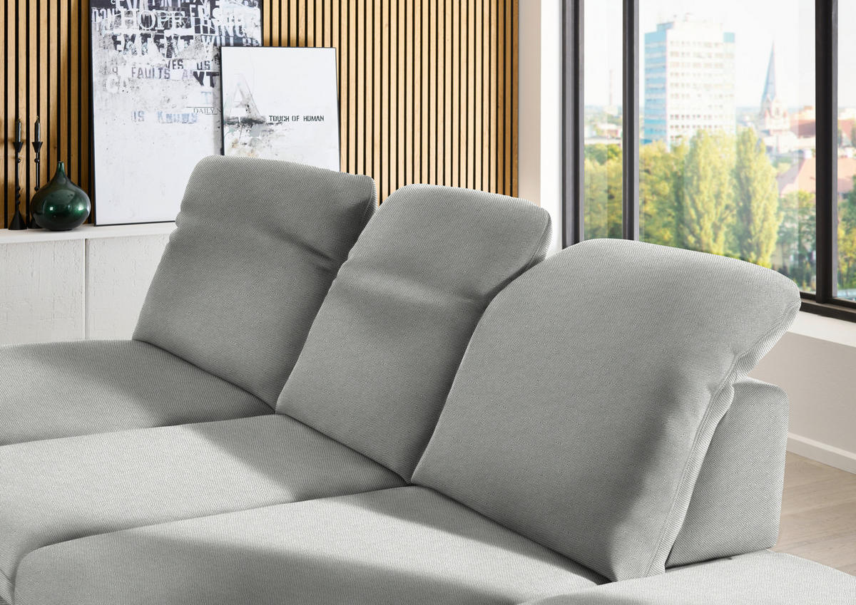 ECKSOFA Chenille Greige  - Greige/Schwarz, Design, Textil/Metall (198/288cm) - Beldomo Style