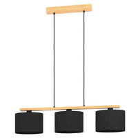 HÄNGELEUCHTE 97,5/17,5/110 cm    - Schwarz/Braun, Basics, Holz/Textil (97,5/17,5/110cm) - Eglo