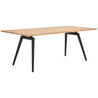 ESSTISCH 200/100/75 cm Echtholz  Holz, Metall Variantenauswahl rechteckig Schwarz, Eichefarben  - Eichefarben/Schwarz, Design, Holz/Metall (200/100/75cm) - Joop!