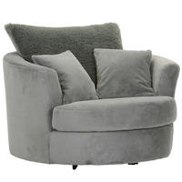 SESSEL in Plüsch Salbeigrün  - Salbeigrün/Schwarz, KONVENTIONELL, Textil/Metall (115/72/115cm) - Ambia Home