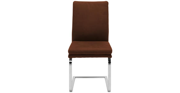 SCHWINGSTUHL in Stahl Mikrofaser - Chromfarben/Dunkelbraun, Design, Textil/Metall (47/100/64cm) - Novel